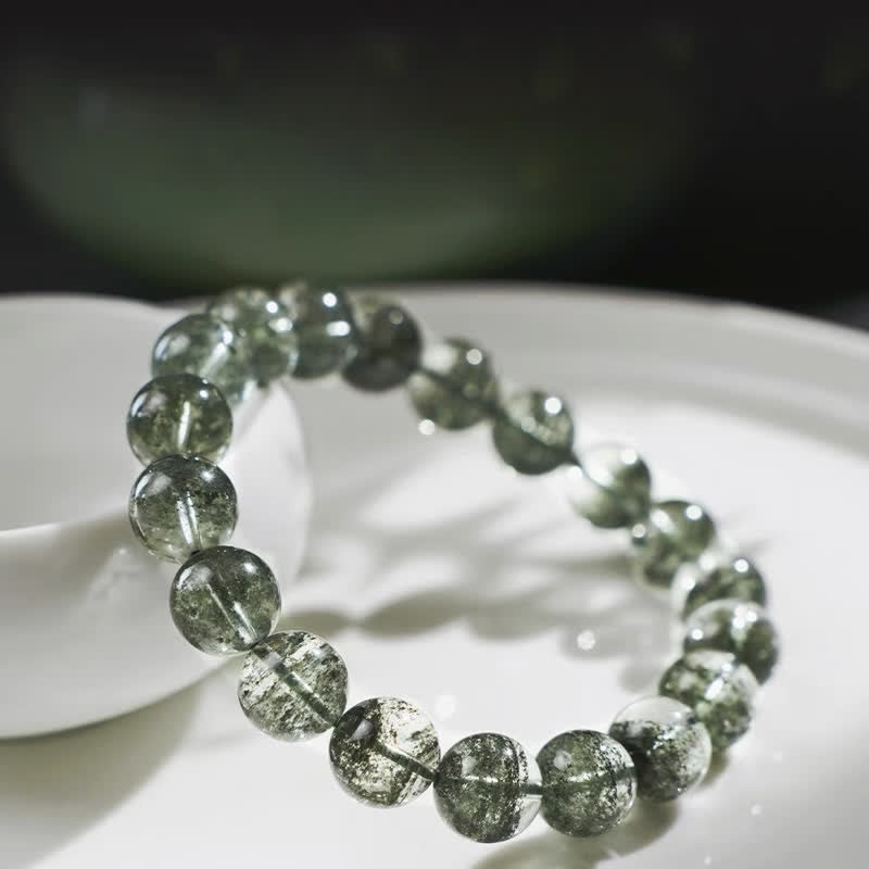 Olivenorma 7A Green Phantom Quartz Beaded Bracelet