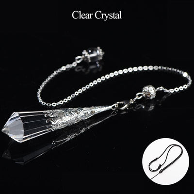 Olivenorma 24 Styles Natural Gemstones Crystal Dowsing Pendulum