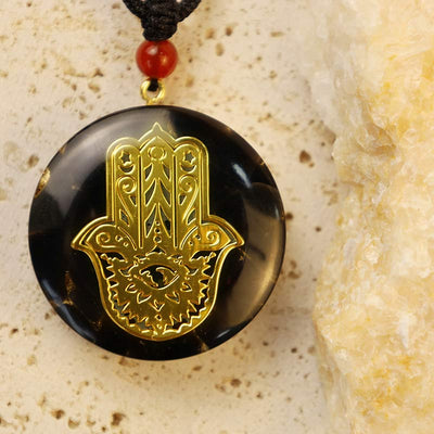 (Clearance 30% OFF / CODE: OFF30) - Obsidian With Hamsa Transform Necklace