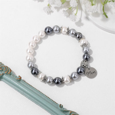 Olivenorma Mom Pendant Pearl Stainless Steel Bracelet