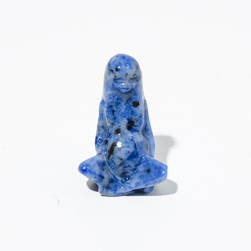 Olivenorma Natural Rough Stone Goddess Gaia Carving Gemstone Decoration - Blue Aventurine - image 24
