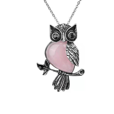 Olivenorma Natural Stone Owl Necklace