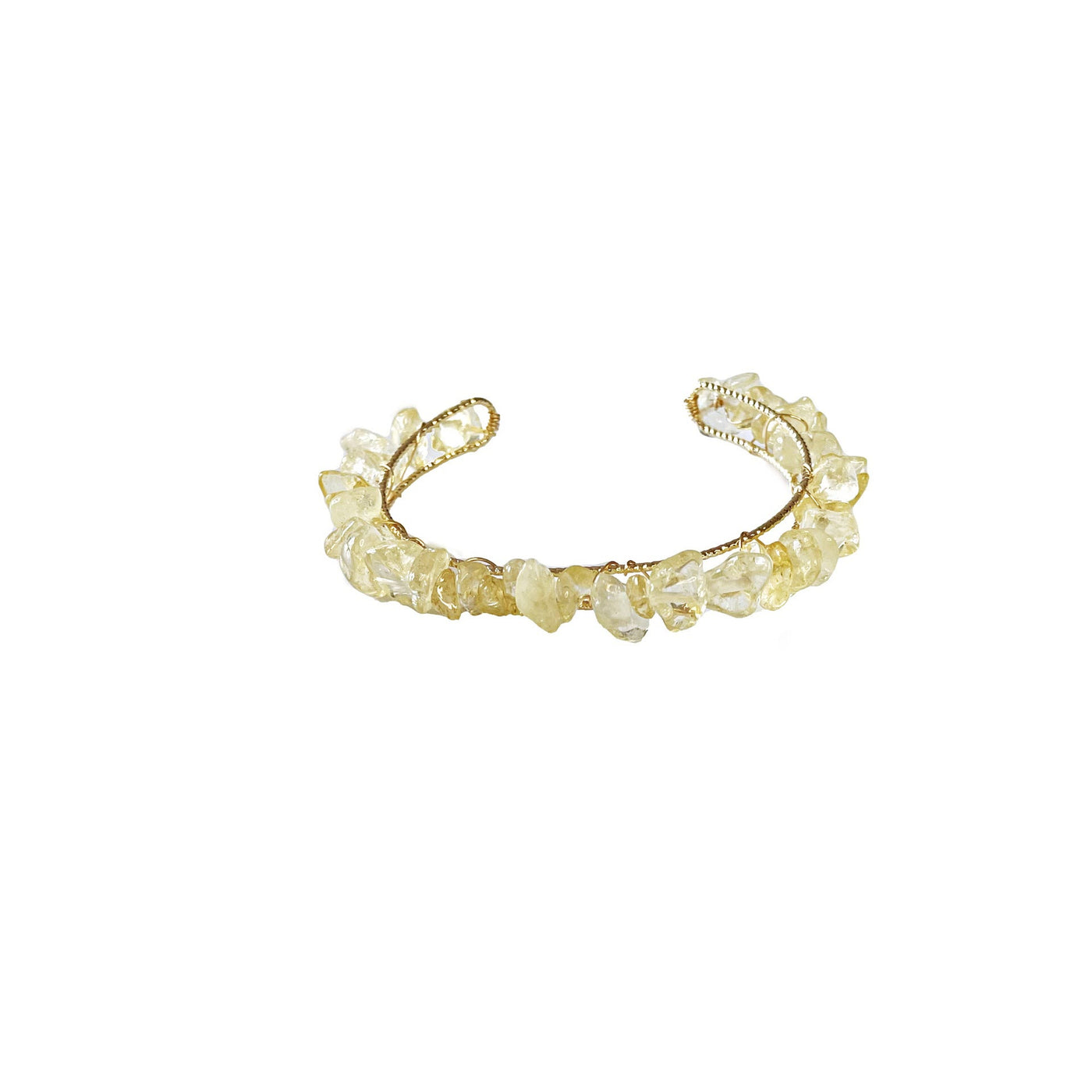 Olivenorma Natural Crystal Gravel Beads Wire Wound Bracelet