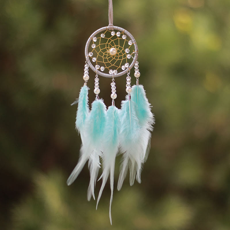 Olivenorma Clear Crystal Meditation Dream Catcher Ornament