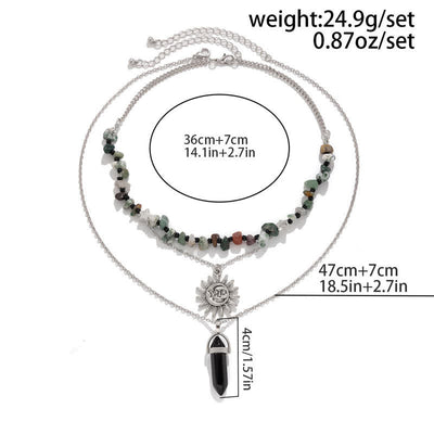 Olivenorma Ethnic Gravel Beads Sun Tree Of Life Necklace