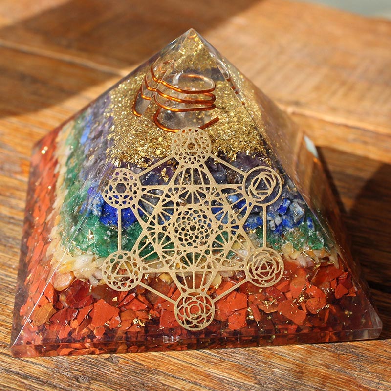 Olivenorma Chakra Metatron's Cube Orgone Pyramid