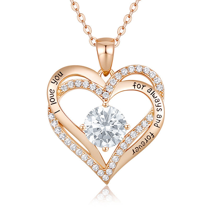 Olivenorma "I love you for always and forever" - Birtshtone Heart Necklace