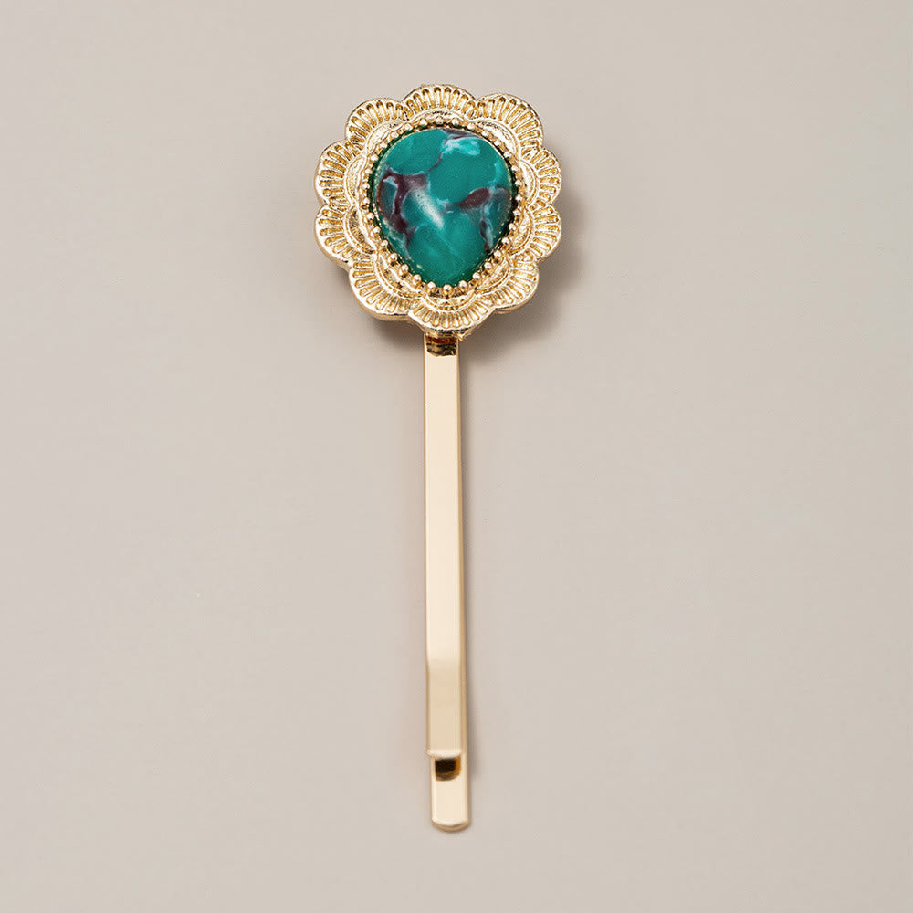 Olivenorma Golden Color Turquoise Bobby Pins Hairpin