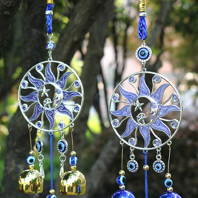 Olivenorma Retro Sun Evil Eye Protection Wind Chime