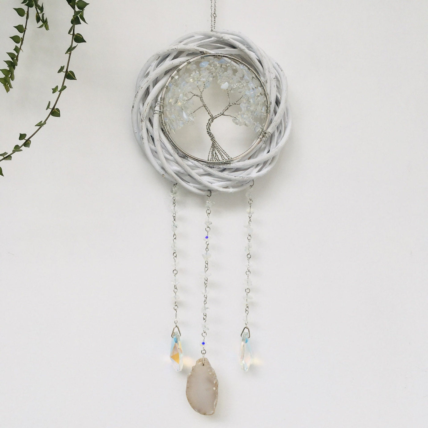 Olivenorma Opalite Wrapped Tree of Life Wreath Wall Decor