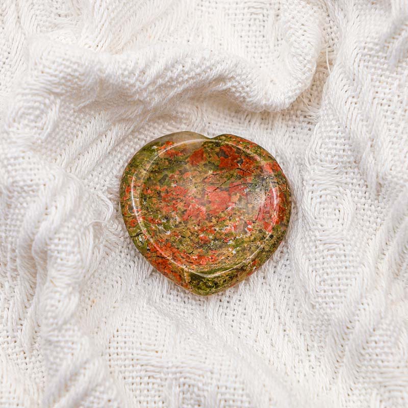 Olivenorma Unakite Heart Worry Stone