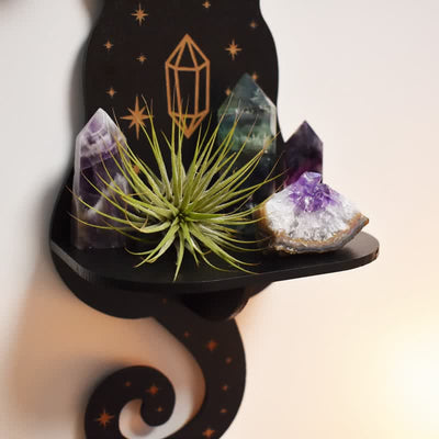 Olivenorma Celestial Cat Altar Crystal Shelf