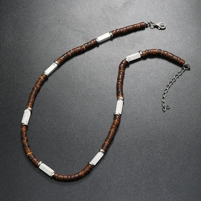 Olivenorma Brown Coconut Wood Beads Natural Stone Beads Necklace