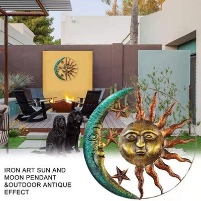 Olivenorma Sun Moon Face Wall Decor