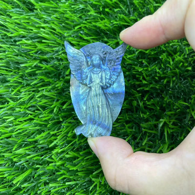 Olivenorma Natural Labradorite Carving Fly Dragon Home Decoration