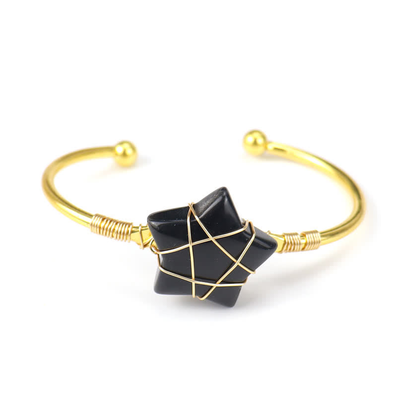 Olivenorma Gold Wire Wrapped Star Shape Gemstone Bracelet