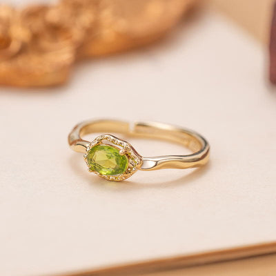 Olivenorma Peridot Irregular Simple S925 Gold Plated Ring