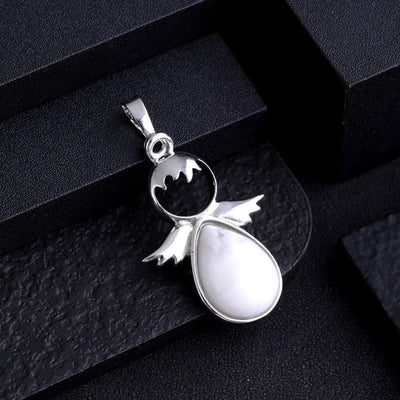 Olivenorma Angel Wing Crystal Drop Pendant Necklace