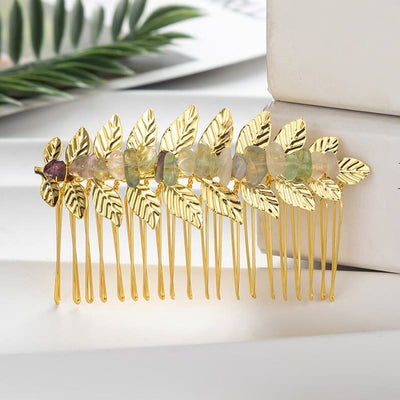 Olivenorma Natural Crystal Gemstone Hair Combs Hairpin