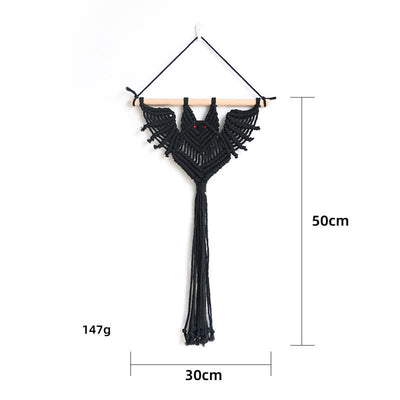 Olivenorma Halloween Weave Macrame Gothic Bat Wall Decor