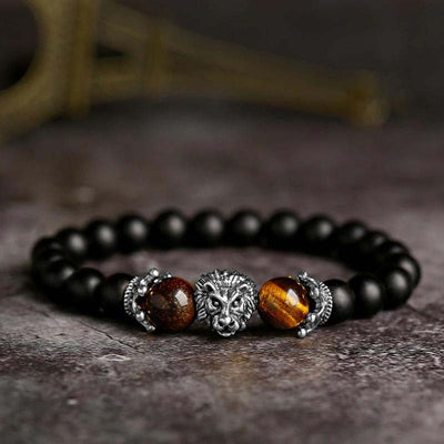 Olivenorma Natural Crystal Stone Lion Symbol Bracelet