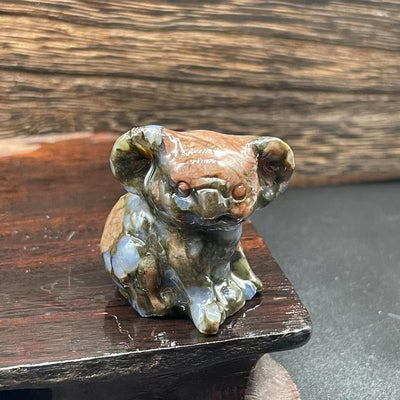 Olivenorma 1.2 Inches Carved Cute Koala Figurine Gemstone Decoration