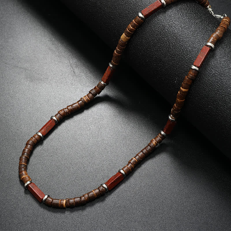 Olivenorma Brown Coconut Wood Beads Natural Stone Beads Necklace