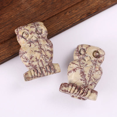 Olivenorma Owl Grass Flower Stone Ornament