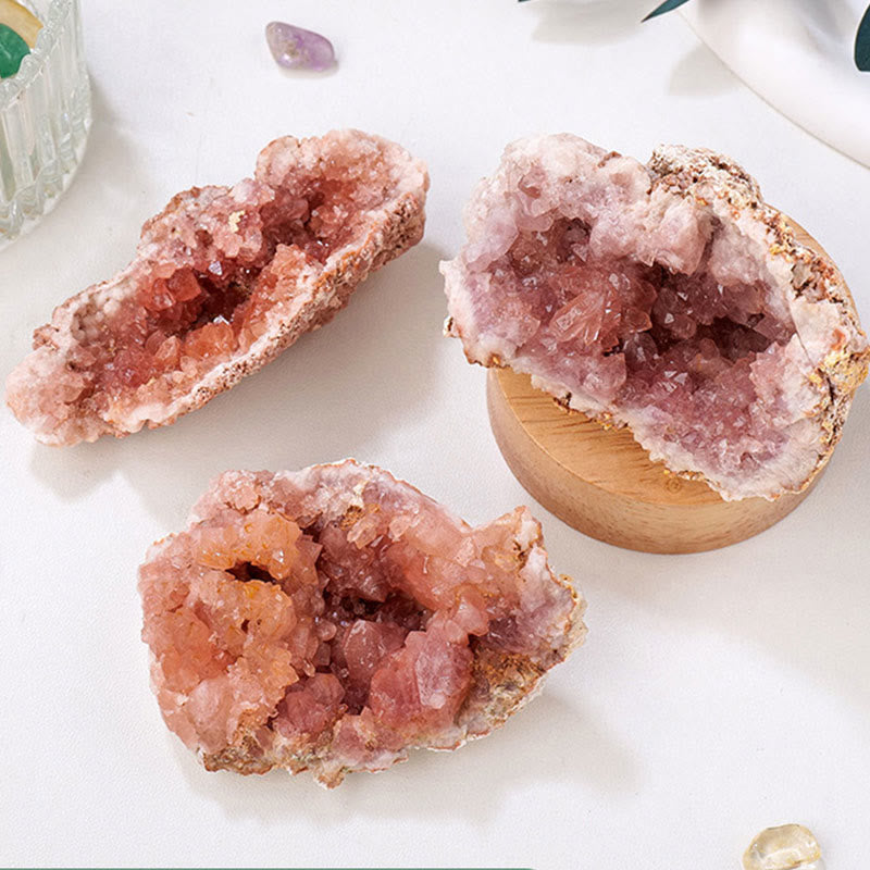 Olivenorma Argentina Rose Quartz Geode Natural Stone