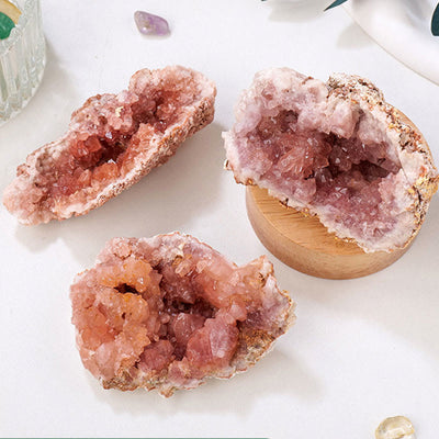 Olivenorma Argentina Rose Quartz Geode Natural Stone