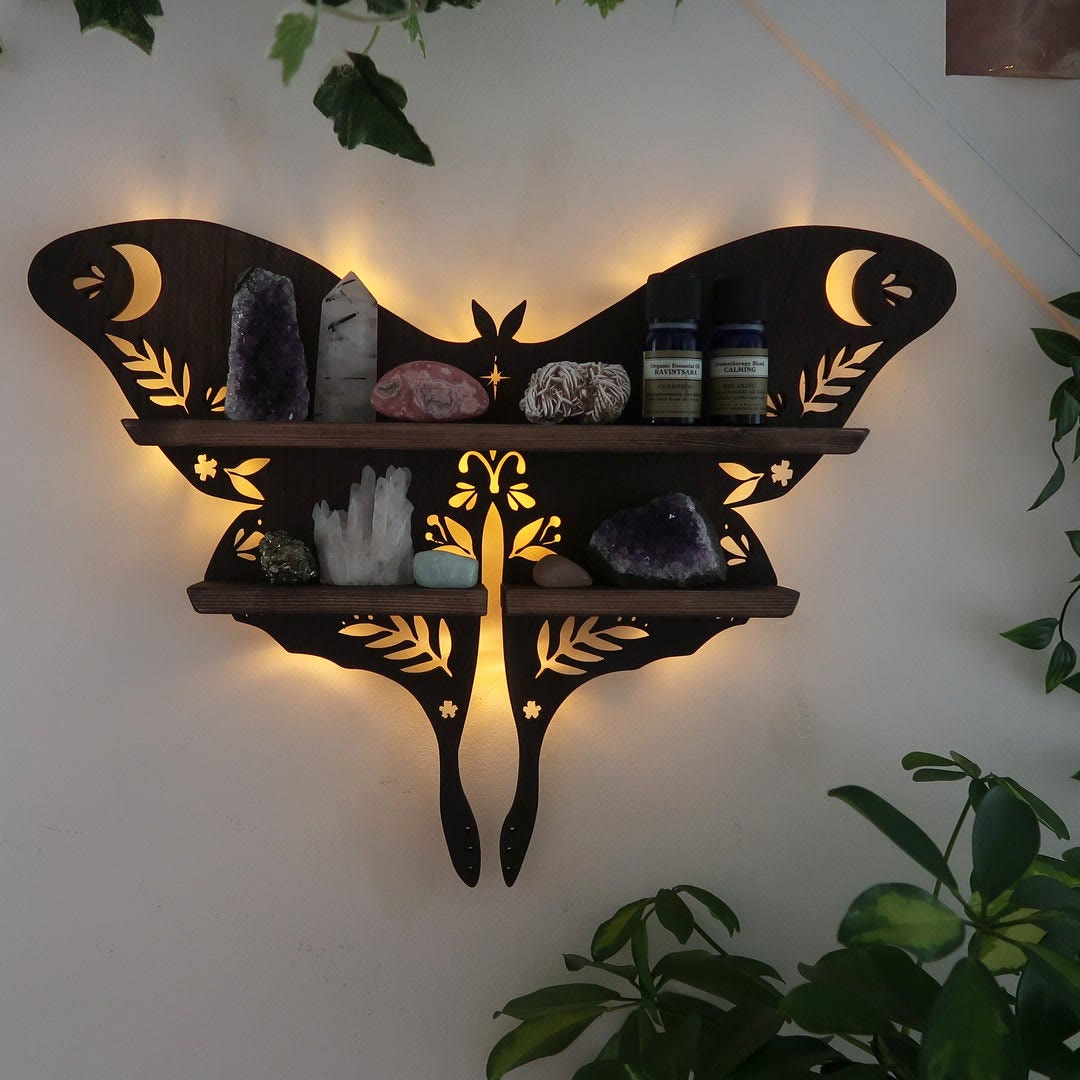 Olivenorma Luna Moth Crystal Shelf