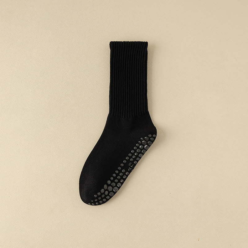 Olivenorma Non Slip Solid Striped Textured Crew Sock Yoga Socks