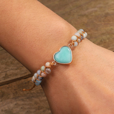 Natural Turquoise Heart Bracelet