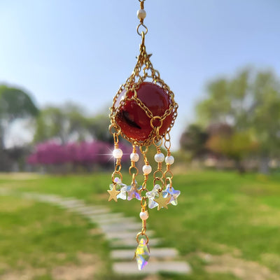 Olivenorma Natural Crystal Original Stone Hanging Pendant Wind Chime