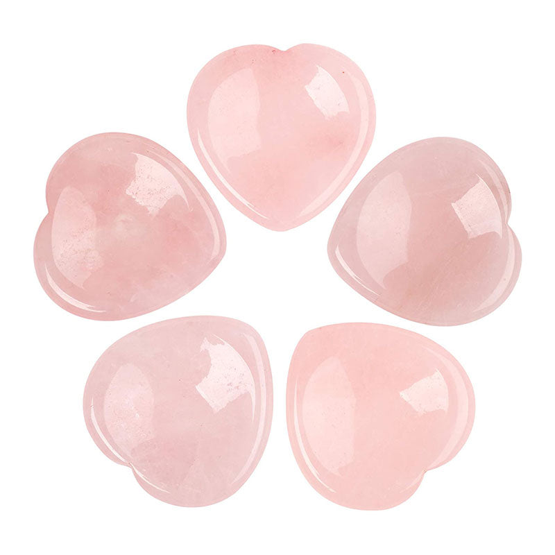 Olivenorma Rose Quartz Heart Thumb Worry Stone