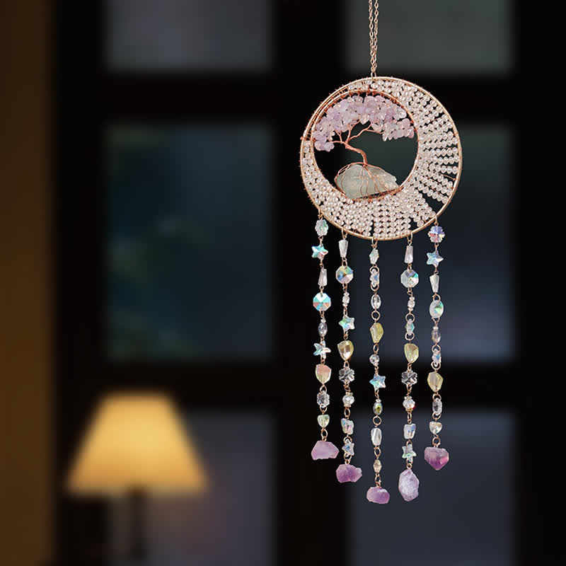 Olivenorma Lepidolite Tree Of Life Suncatcher Wind Chime