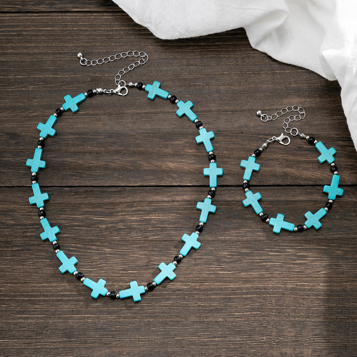 Olivenorma Turquoise Cross Strand Necklace