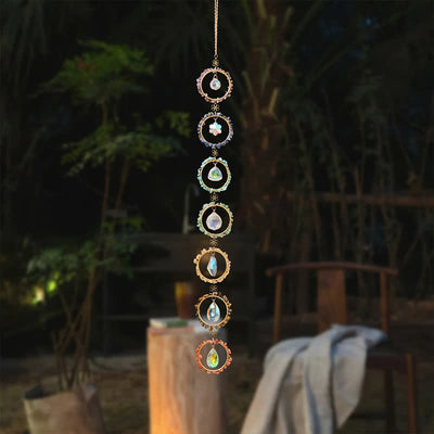 Olivenorma Chakra Gravel Dreamcatcher Decorative Wind Chime