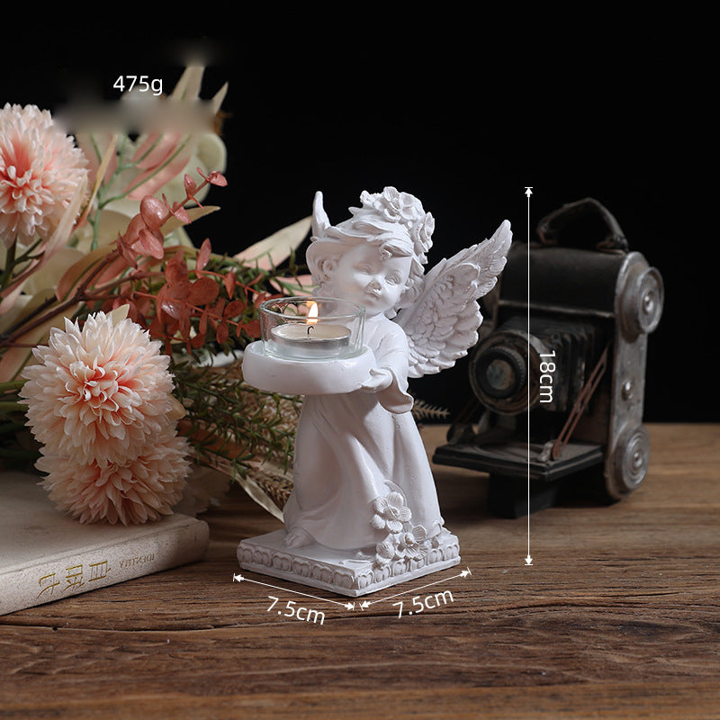 Olivenorma Resin Angel Desktop Ornaments Candle Holder