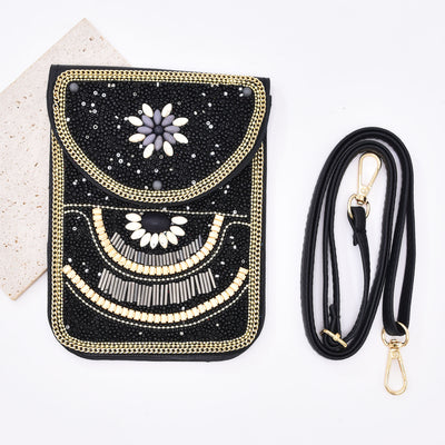 Olivenorma Ethnic Style Beaded Crossbody Mobile Phone Bag