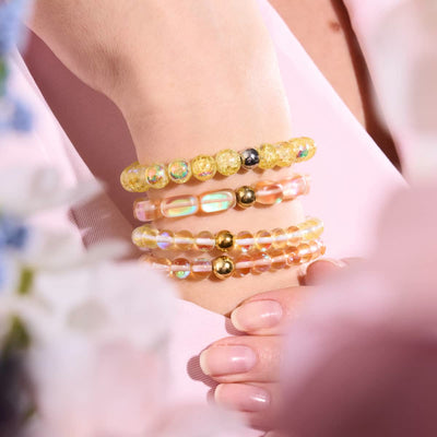 Olivenorma Pale Yellow Crystal Glass Bead Bracelet