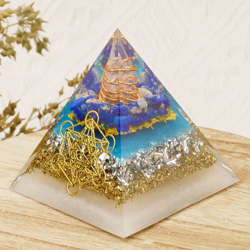 Olivenorma Lapis Lazuli Metatron's Cube Orgone Pyramid