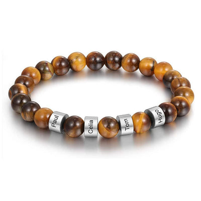 Olivenorma Natural Stone Beads Custom Name Engraving Bracelet