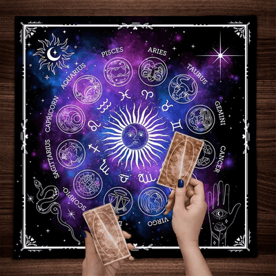 Olivenorma 12 Constellations Zodiac Signs Tarot Tablecloth