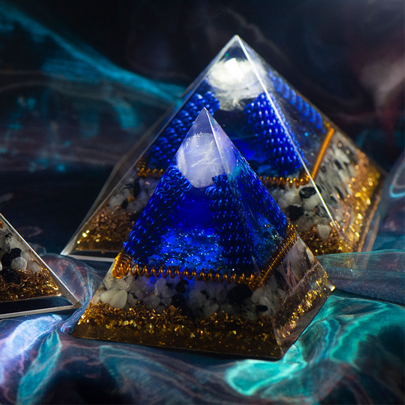 Olivenorma Labradorite with Tiger Eye Orgone Pyramid