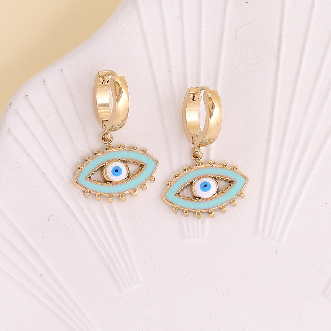 Olivenorma Color Epoxy Evil Eye Earrings