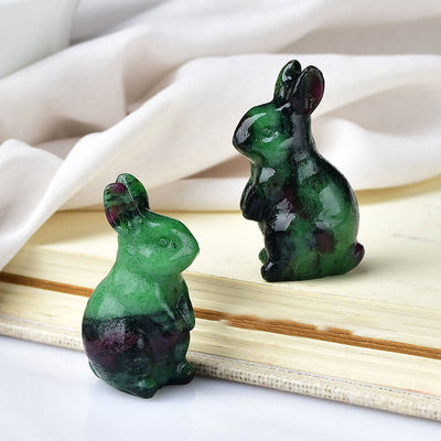 Olivenorma Charming Easter Bunny Crystal Figurine Gemstone Decoration