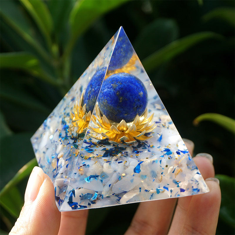 Olivenorma The Calm Power Lapis Lazuli & Blue Chalcedony Orgone Pyramid