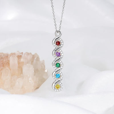 Olivenorma Women Birthstone Engraved Name Necklace