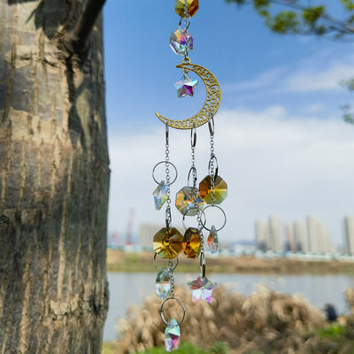 Olivenorma Moon Prism Crystal Suncatcher Wind Chime